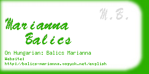 marianna balics business card